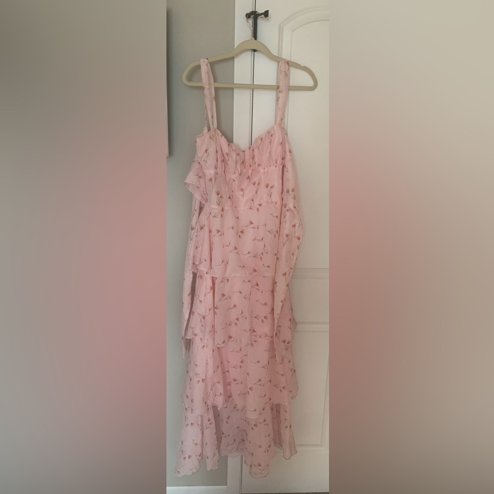 Lucy in the Sky Pink Floral Prom Dress
